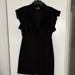 Rehab Black Button-Up Mini Dress